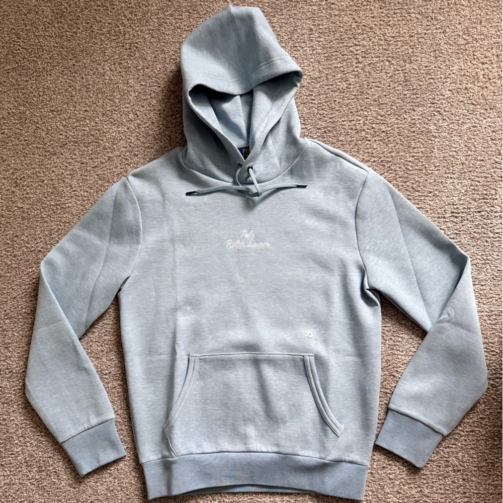 Polo Ralph Lauren Light Blue Double Tech Fleece Hoodie Sweater